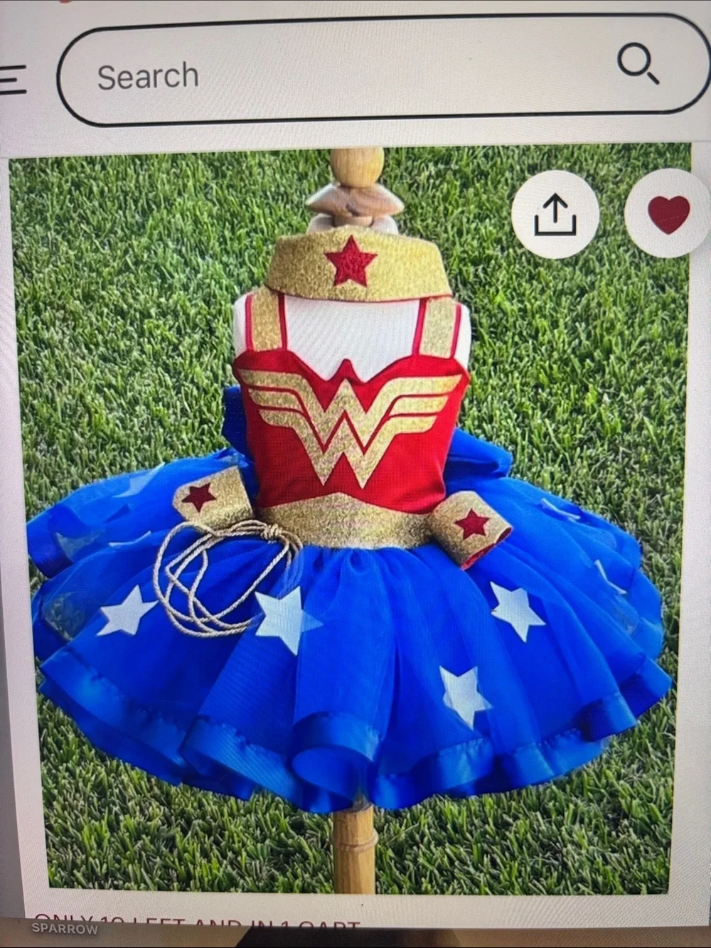 Custom etsy order WONDER WOMAN Girls Red GOLD Blue Superhero Costume